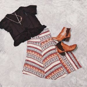 Cute tribal print maxi skirt